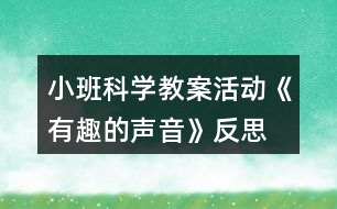 小班科學(xué)教案活動《有趣的聲音》反思