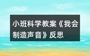 小班科學(xué)教案《我會(huì)制造聲音》反思