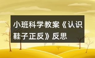 小班科學(xué)教案《認(rèn)識鞋子正反》反思