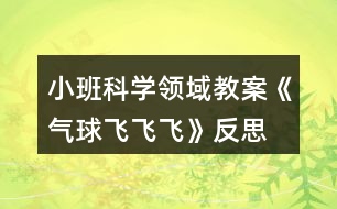 小班科學(xué)領(lǐng)域教案《氣球飛飛飛》反思