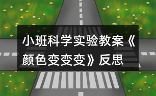 小班科學(xué)實(shí)驗(yàn)教案《顏色變變變》反思