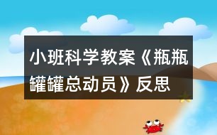 小班科學教案《瓶瓶罐罐總動員》反思