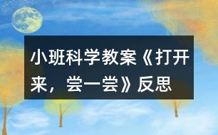 小班科學(xué)教案《打開來，嘗一嘗》反思