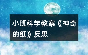 小班科學教案《神奇的紙》反思