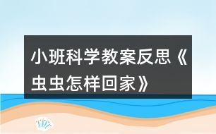 小班科學(xué)教案反思《蟲(chóng)蟲(chóng)怎樣回家》