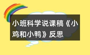 小班科學(xué)說課稿《小雞和小鴨》反思