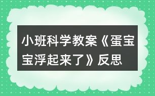 小班科學(xué)教案《蛋寶寶浮起來(lái)了》反思