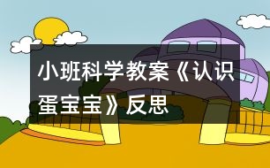 小班科學(xué)教案《認(rèn)識蛋寶寶》反思