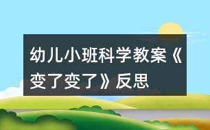 幼兒小班科學教案《變了變了》反思