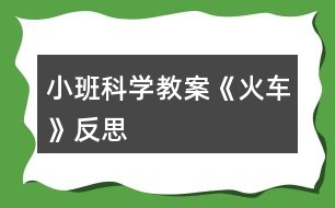 小班科學(xué)教案《火車》反思