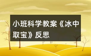 小班科學教案《冰中取寶》反思