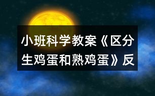 小班科學教案《區(qū)分生雞蛋和熟雞蛋》反思