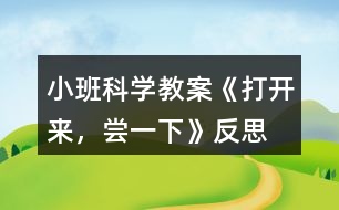 小班科學(xué)教案《打開來，嘗一下》反思