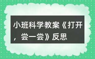 小班科學(xué)教案《打開(kāi)，嘗一嘗》反思