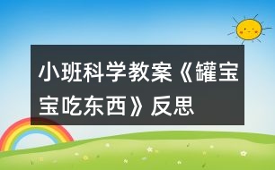 小班科學教案《罐寶寶吃東西》反思