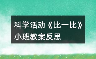 科學(xué)活動《比一比》小班教案反思