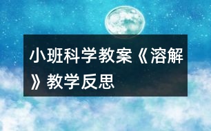 小班科學(xué)教案《溶解》教學(xué)反思