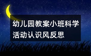 幼兒園教案小班科學(xué)活動認識風(fēng)反思