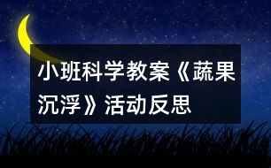 小班科學(xué)教案《蔬果沉浮》活動反思