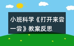 小班科學(xué)《打開來嘗一嘗》教案反思