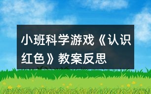 小班科學(xué)游戲《認識紅色》教案反思