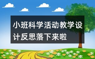 小班科學(xué)活動教學(xué)設(shè)計反思落下來啦