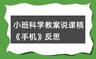 小班科學教案說課稿《手機》反思