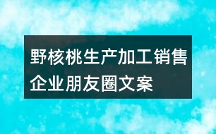 野核桃生產(chǎn)、加工、銷售企業(yè)朋友圈文案32句