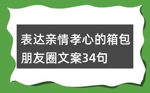 表達親情、孝心的箱包朋友圈文案34句