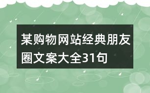 某購(gòu)物網(wǎng)站經(jīng)典朋友圈文案大全31句