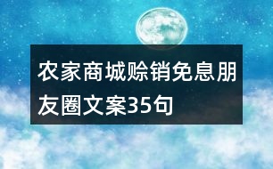 農(nóng)家商城賒銷免息朋友圈文案35句