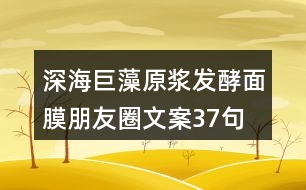 深海巨藻原漿發(fā)酵面膜朋友圈文案37句