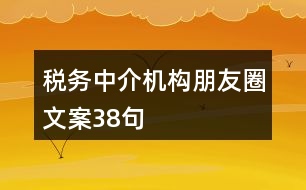 稅務(wù)中介機構(gòu)朋友圈文案38句