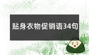 貼身衣物促銷語34句