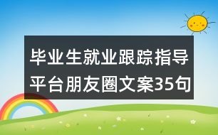 畢業(yè)生就業(yè)跟蹤指導平臺朋友圈文案35句