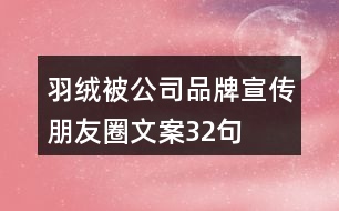 羽絨被公司品牌宣傳朋友圈文案32句