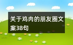 關(guān)于雞肉的朋友圈文案38句