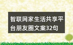 智聯(lián)網(wǎng)家生活共享平臺(tái)朋友圈文案32句