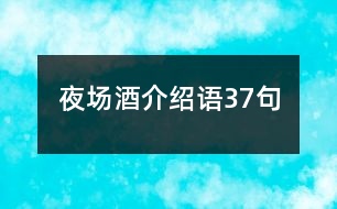 夜場(chǎng)酒介紹語37句