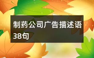 制藥公司廣告描述語38句