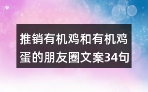 推銷有機雞和有機雞蛋的朋友圈文案34句