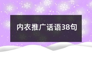 內(nèi)衣推廣話語38句