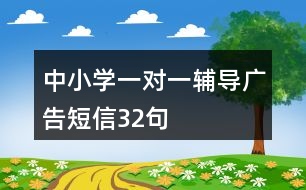 中小學(xué)一對(duì)一輔導(dǎo)廣告短信32句