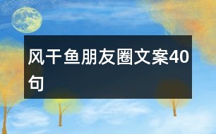 風(fēng)干魚朋友圈文案40句