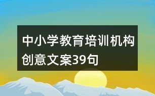 中小學教育培訓機構創(chuàng)意文案39句