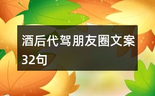 酒后代駕朋友圈文案32句