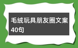 毛絨玩具朋友圈文案40句