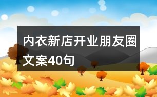 內(nèi)衣新店開業(yè)朋友圈文案40句