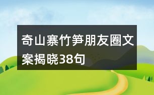 奇山寨竹筍朋友圈文案揭曉38句