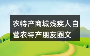 農(nóng)特產(chǎn)商城、殘疾人自營(yíng)農(nóng)特產(chǎn)朋友圈文案38句